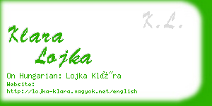 klara lojka business card
